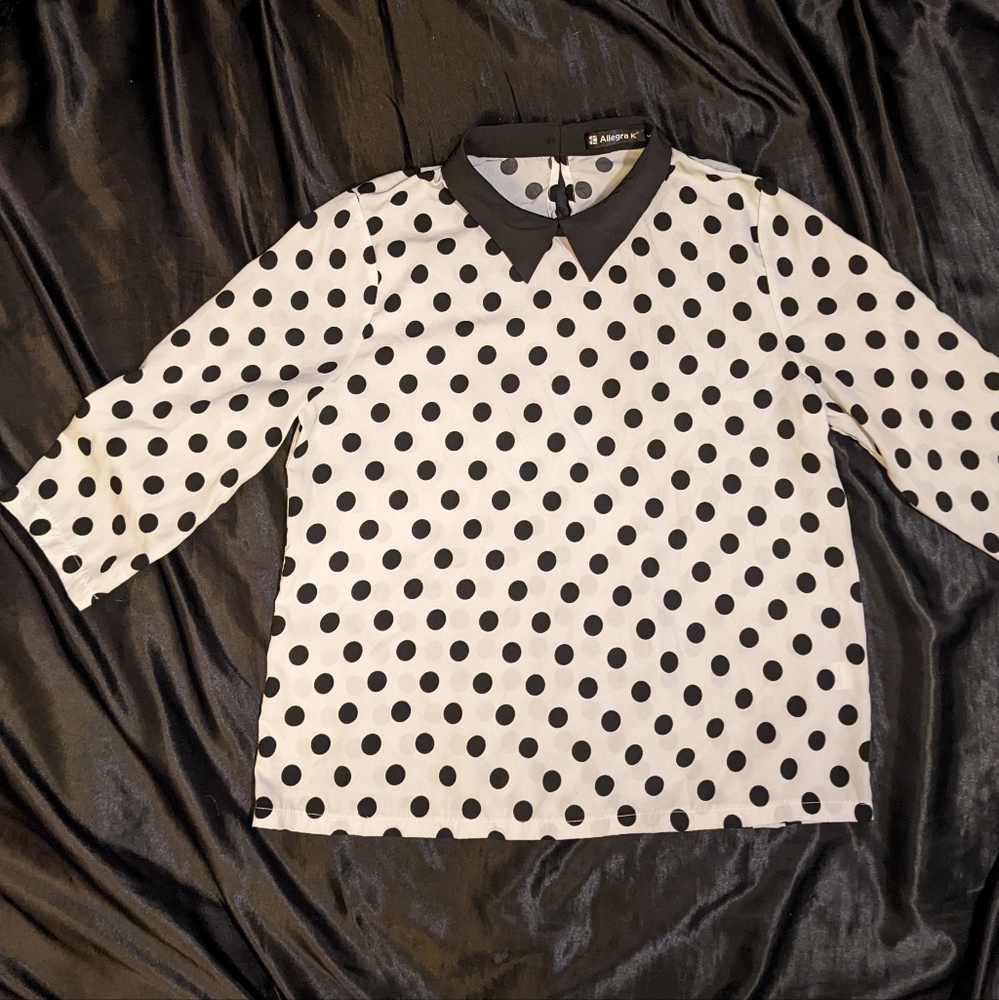 Allegra K | Polka Dot Blouse